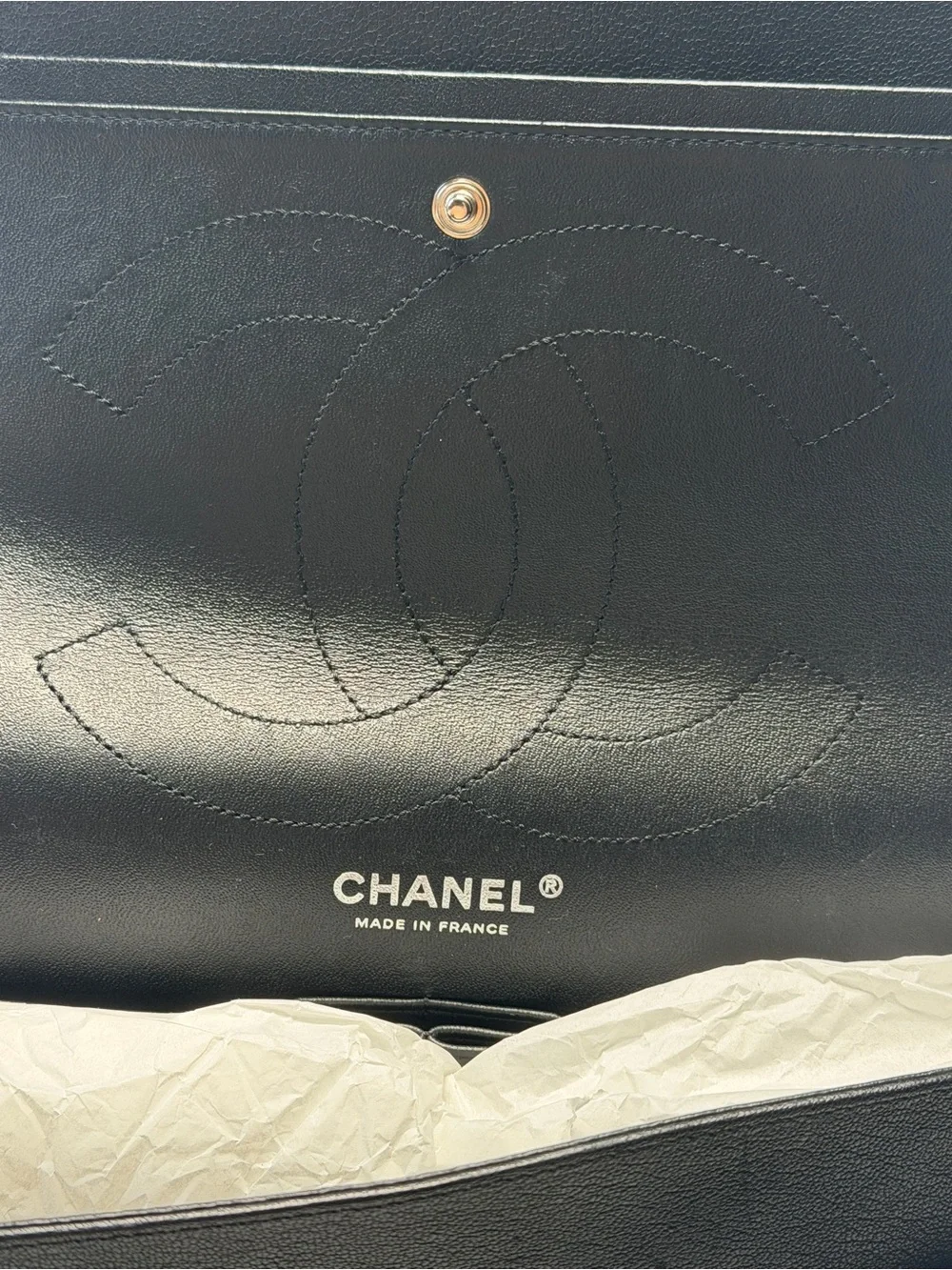 Chanel So Black Reissue 2.55 Flap Bag Chevron Aged Calfskin 227